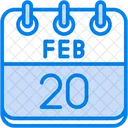 February Calendar Days Time And Date Icon