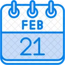 February Calendar Days Time And Date Icon