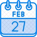 February Calendar Days Time And Date Icon