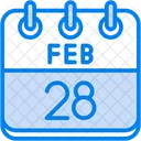 February Calendar Days Time And Date Icon