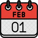 February Calendar Days Time And Date Icon