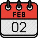 February Calendar Days Time And Date Icon