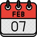 February Calendar Days Time And Date Icon