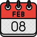 February Calendar Days Time And Date Icon