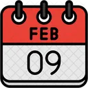 February Calendar Days Time And Date Icon