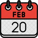 February Calendar Days Time And Date Icon