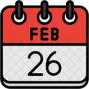 February Calendar Days Time And Date Icon