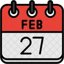 February Calendar Days Time And Date Icon