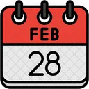 February Calendar Days Time And Date Icon