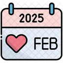 February Calendar Time Icon