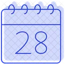 Fecha 28 Dia Icono