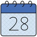 Fecha 28 Dia Icono