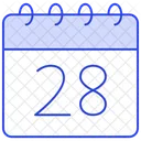 Fecha 28 Dia Icono