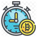 Reloj Cronometro Criptomoneda Moneda Digital Bitcoin Cronometro Icono