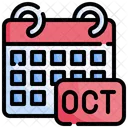 Fecha De Octubre Mes De Octubre Fecha Icono