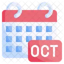 Fecha De Octubre Mes De Octubre Fecha Icono