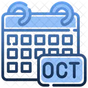 Fecha De Octubre Mes De Octubre Fecha Icono