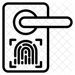 Fechadura de porta com impressão digital  Ícone