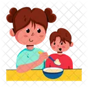 Feeding Child Feeding Kid Feeding Baby Icon