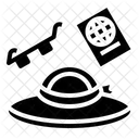 Hut Brille Reisepass Symbol