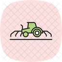 Feld Mit Traktor Feld Traktor Symbol