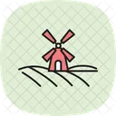 Feld Mit Windmuhle Feld Windmuhle Symbol