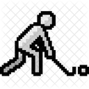 Feldhockey Athlet Schlager Icon