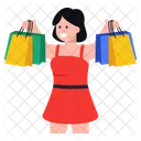 Felices Compras Compra Chica De Compras Icono