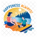 Felicidade Sempre Tipografia Maternidade Ícone