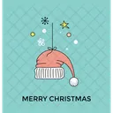 Papai Noel Chapeu Bone Ícone