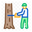 Tree Felling Worker Icon