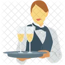Female Waiter Hotel Icon