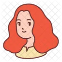 Girl Ginger Curly Icon