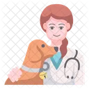 Female Veterinarian Dog Icon