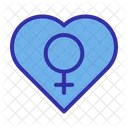 Heart Female Gender Symbol Icon