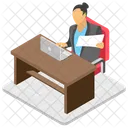 Female Advisor Businesswoman Work Assignment Icon