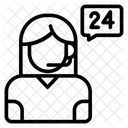 24 시간 서비스 고객 서비스 고객 지원 아이콘
