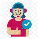 Female Agent Customer Support Customer Care Icon