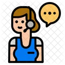 Female Agent Customer Support Customer Care Icon