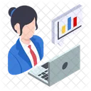 Female Worker Analyst Icon