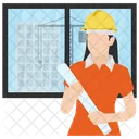 Female Architect Civil Engineer Construction Management Icon
