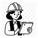 Female Architecture Construction Worker Engineer Icon