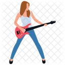 Female Rock Star Guitar Player Female Guitarist Icon