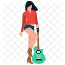 Rock Star Playing Guitar Guitar Player Icon