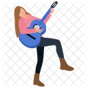 Rock Star Playing Guitar Guitar Player Icon