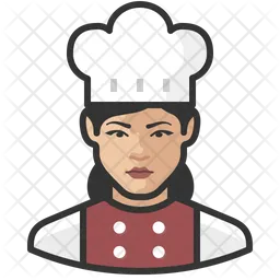 Female Asian Chef  Icon