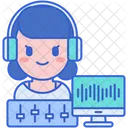 Female Audio Engineer Audio Engineer Sound Engineer Icon