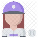 Female Baseball Pitcher  Icon