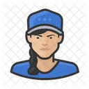 Female Baseball Player  Icon