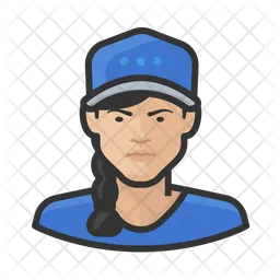 Female Baseball Player  Icon